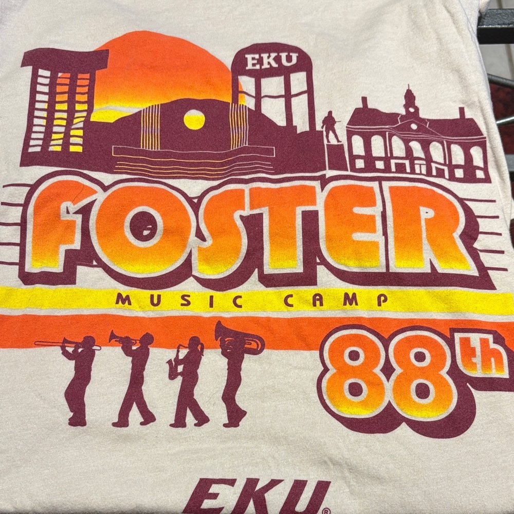 Foster Music Camp Tee - Cream and Orange